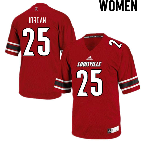 Women #25 Jawhar Jordan Louisville Cardinals College Football Jerseys Sale-Red